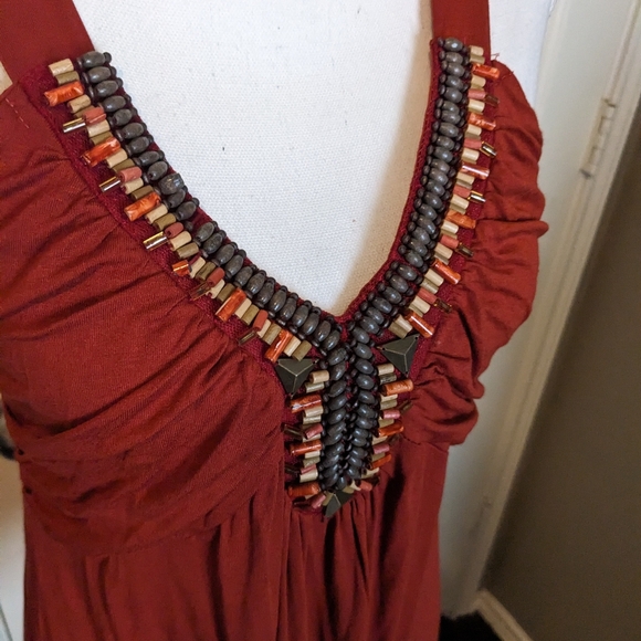 🌟Last Chance🌟Boston Proper Embellished Red Sleeveless Top - Picture 6 of 6
